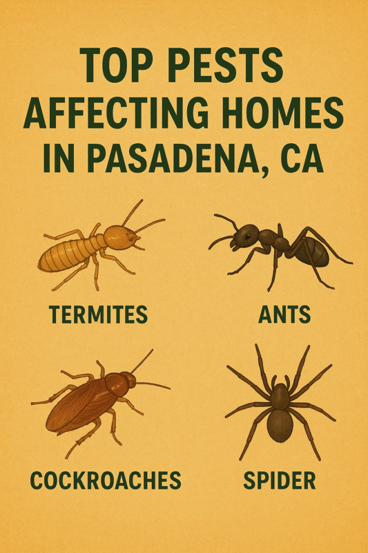 top pests affecting homes in Pasadena