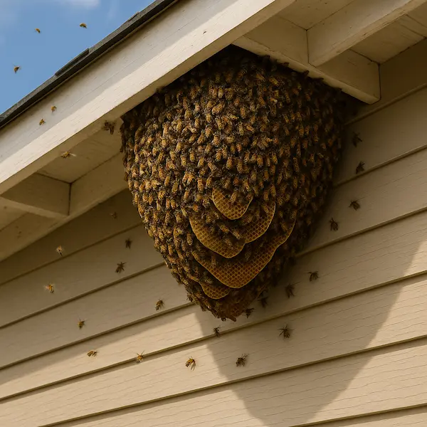 bee hive under roof