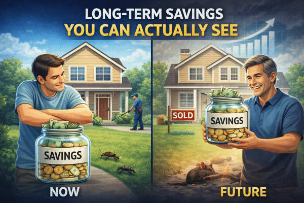 Preventive pest control: Homeowner savings and protection from costly repairs and infestations.