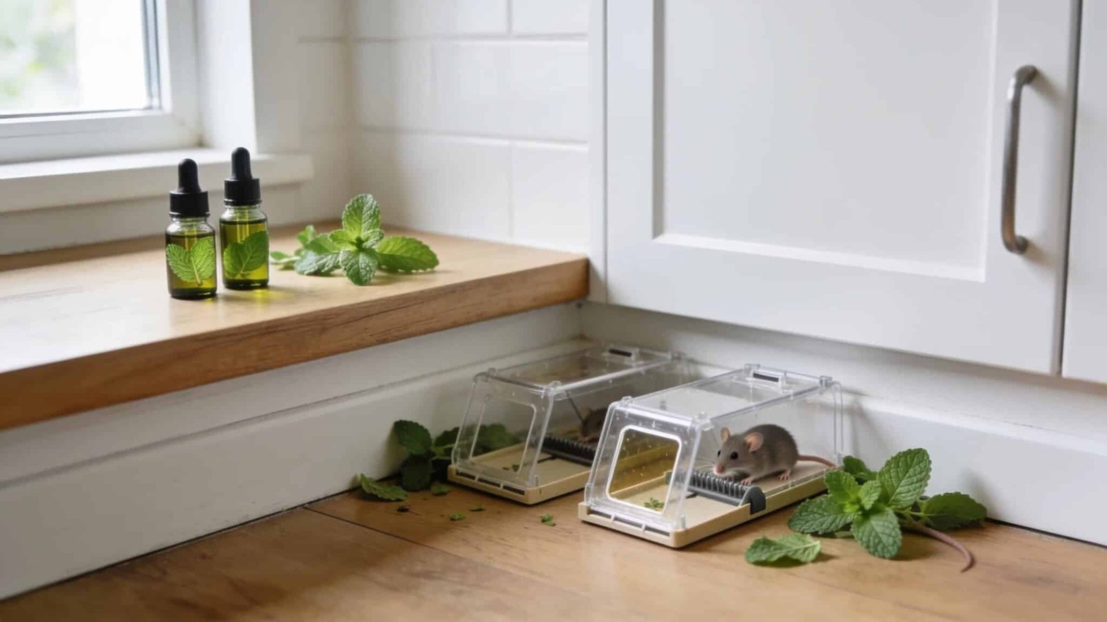 Technician checking a Pasadena kitchen for signs of rodents